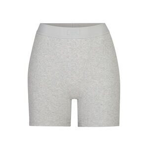 Skims cotton rib boxers in light heather grey